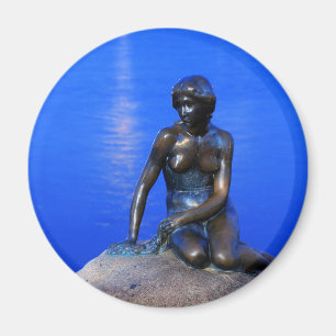 Lite sjöjungfrustaty, Köpenhamn, Danmark Magnet
