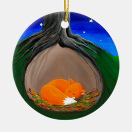 Lite skogsmark för räv | julgransprydnad keramik