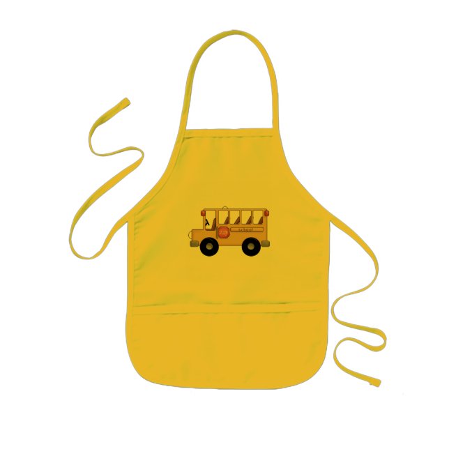 Lite skolbuss barnförkläde (Framsidan)