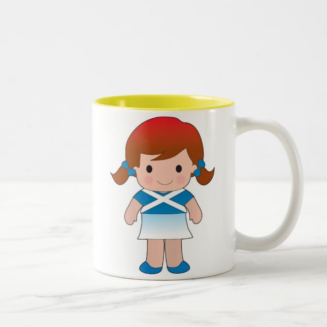 Lite skotsk flicka Två-Tonad mugg (Höger)