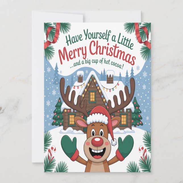 Lite små glada julhirs kort (Framsida)