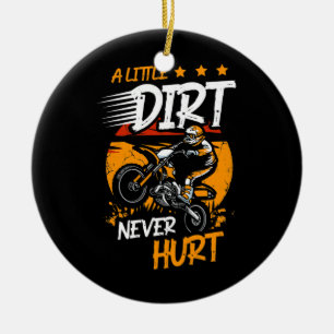 Lite smuts Ontr aldrig Dirt Bike Motorcle Julgransprydnad Keramik