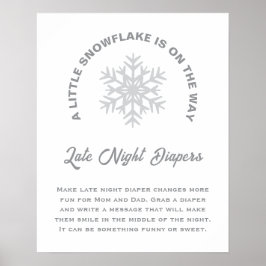 Lite snöflammande babyskor sen natt poster