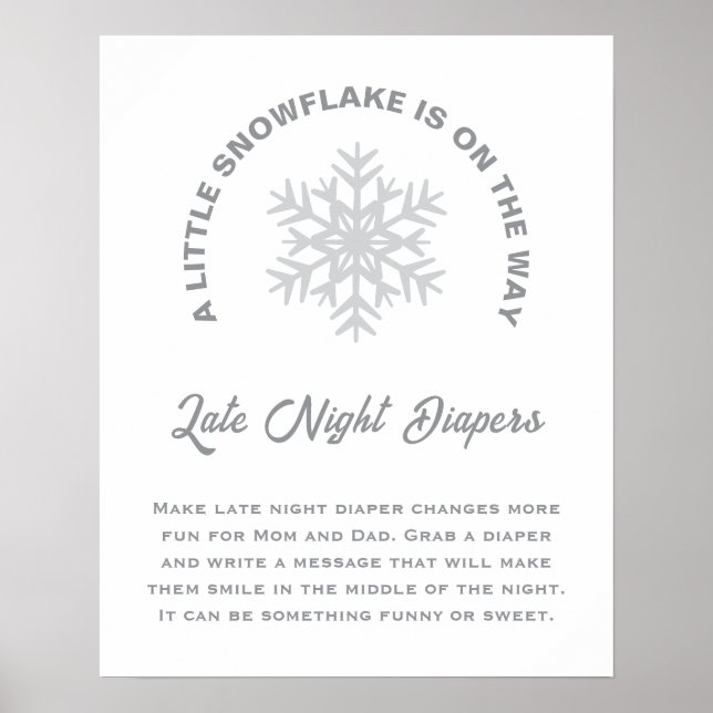 Lite snöflammande babyskor sen natt poster (Framsidan)