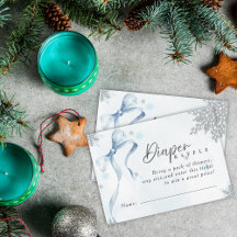 Lite snöflammande Blue Bow Glitter Baby Shower