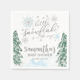Lite snöflingor, babyskor för vinter pappersservett