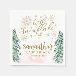 Lite snöflingor, babyskor för vinter pappersservett