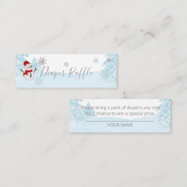 Lite snöflingor Blue Baby Shower Mini Visitkort