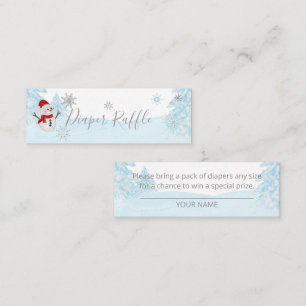 Lite snöflingor Blue Baby Shower Mini Visitkort