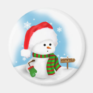 Lite snögubbemagnet magnet