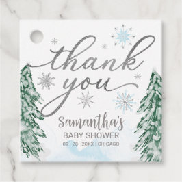 Lite snowflake Baby Shower Blue Tack Gåvor Etiketter