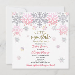 Lite Snowflake-babyduschinbjudan Inbjudningar