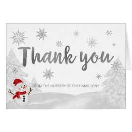 Lite snowflake Grått Baby Shower Tack Hälsningskort