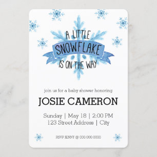 Lite Snowflakebaby showerinbjudan Inbjudningar