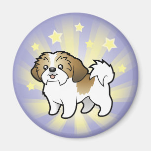 Lite stjärna Shih Tzu (den klippta valpen) Magnet