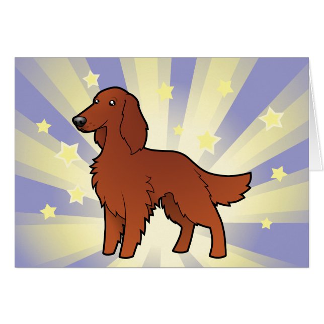 Lite stjärnairländare/engelska/Gordon/R&W Setter Hälsningskort (Framsidan Horizontal)