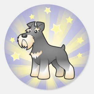 Lite stjärnajätte/standard/miniatyrSchnauzer Runt Klistermärke