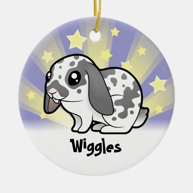 Lite stjärnakanin (disketten gå i ax slätar hår), julgransprydnad keramik (Framsidan)