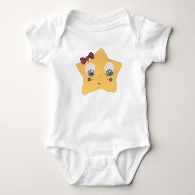 Lite stjärnaspädbarnrankan t shirt (Framsida)