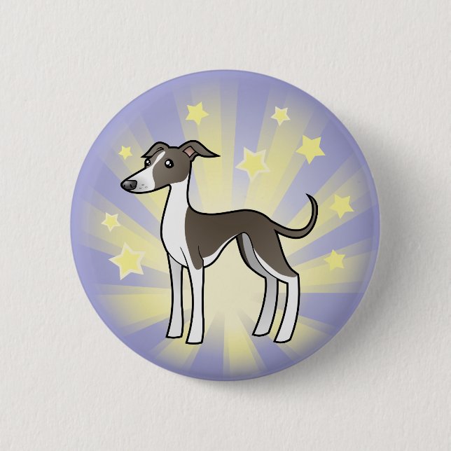 Lite stjärnavinthund/Whippet/italiensk vinthund Knapp (Framsida)