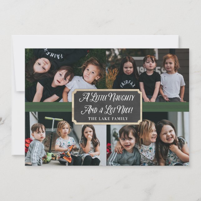 Lite styggt och mycket fint foto-Helgdag-kort Julkort (Framsida)