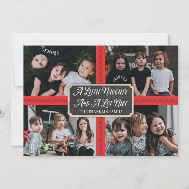 Lite styggt och mycket fint foto-Helgdag-kort Julkort (Framsida)