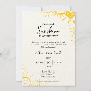 Lite Sunshine Boy Baby Shower-inbjudan Inbjudningar