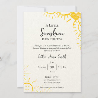 Lite Sunshine Boy Baby Shower-inbjudan Inbjudningar