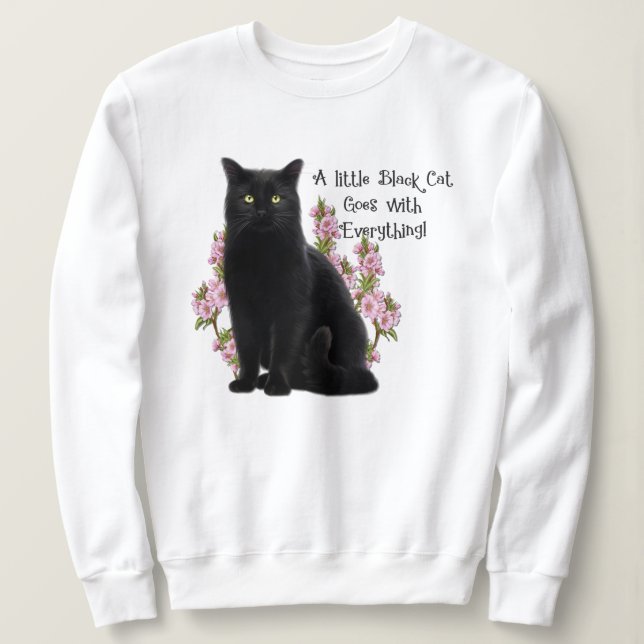 LITE SVART CAT T SHIRT (Design framsida)
