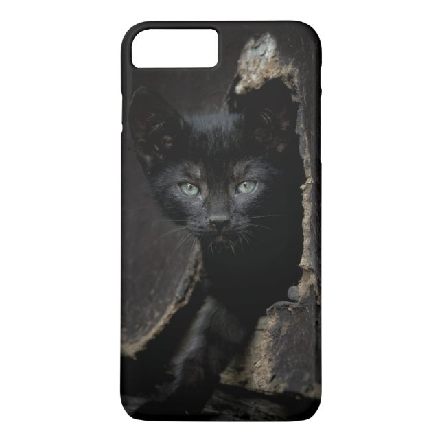 Lite svart kattunge Case-Mate iPhone skal (Baksida)