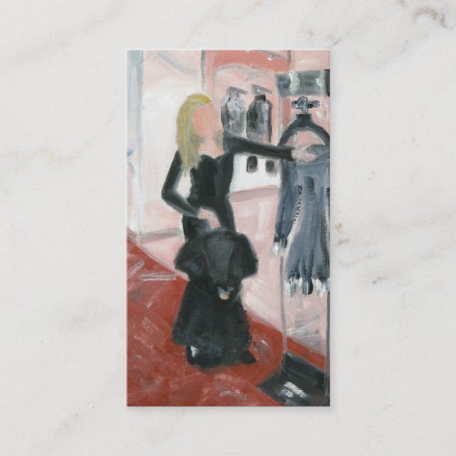 Lite svartklänningar visitkort (Framsida)