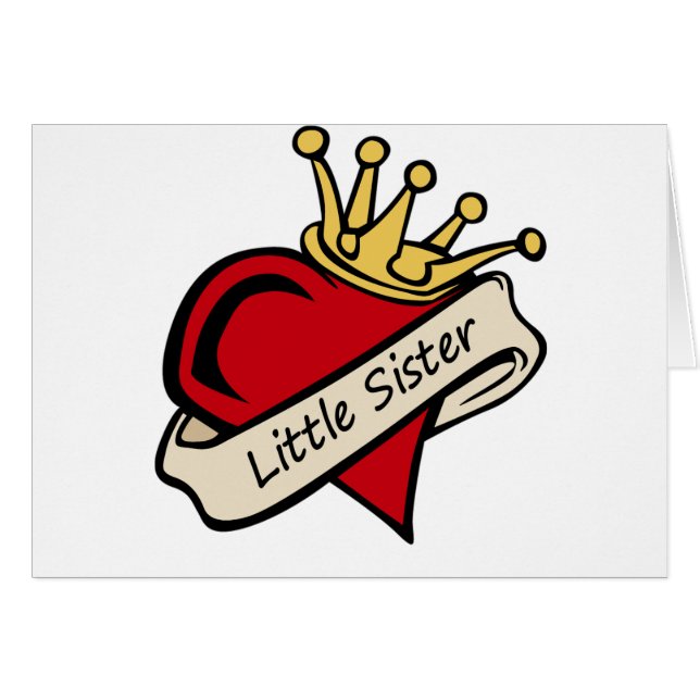 Lite systerhjärtatatuering hälsningskort (Framsidan Horizontal)