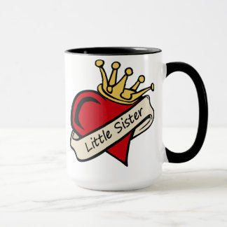 Lite systerhjärtatatuering mugg