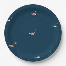 Lite tallrikar för papper för fiskpartytillförsel