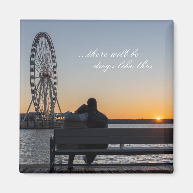 Lite tillsammans Se solnedgången på Bench Magnet (Framsidan)