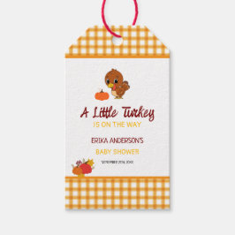Lite Turkiet Fall Thanksgiving Baby Shower Presentetikett