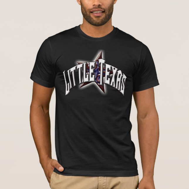 Lite turnerar Texas "på" (svarten) T-shirt (Framsida)