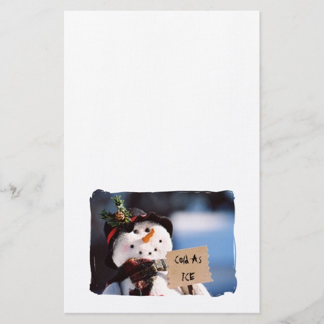 Lite undertecknar snögubben med anpassade brevpapper (Framsida)
