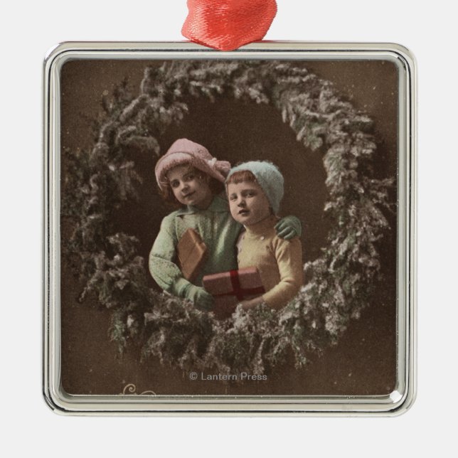 Lite ungar i Armclasp Julgransprydnad Metall (Framsidan)
