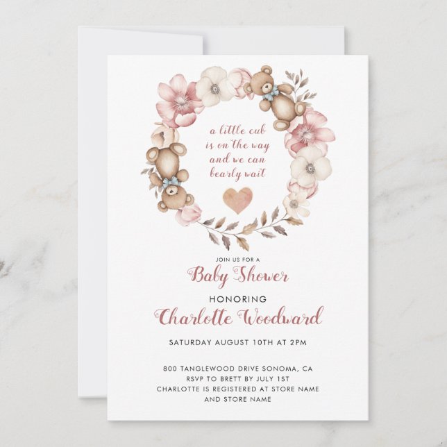 Lite Unge är på väg att bjuda in babyskor Inbjudningar (Framsida)