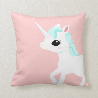 Lite Unicorn med blåttmanen Kudde