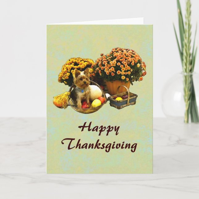 Lite valp thanksgivingkort helgkort (Framsida)