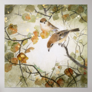 Lite Varelse-Tjur-hövdade Shrikes Poster