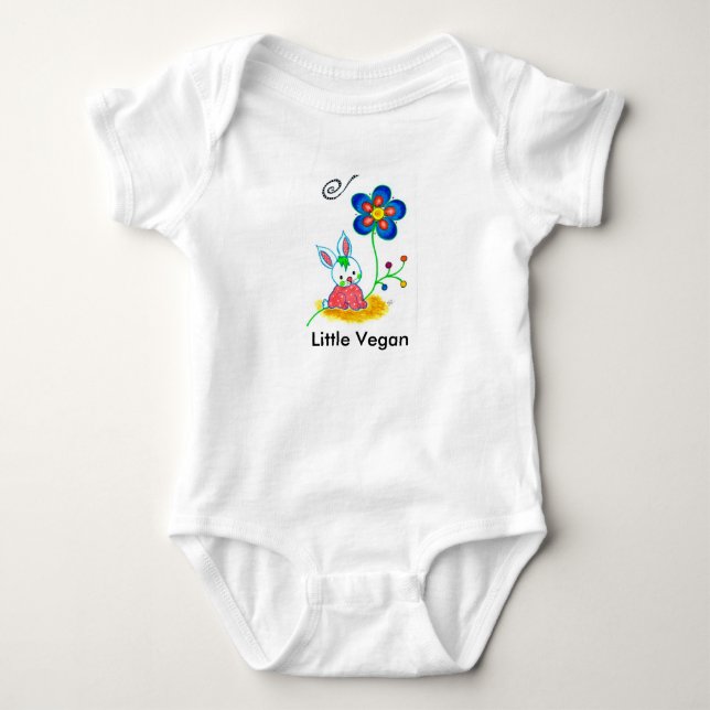 "Lite Vegan" babyBodysuit T-shirt (Framsida)