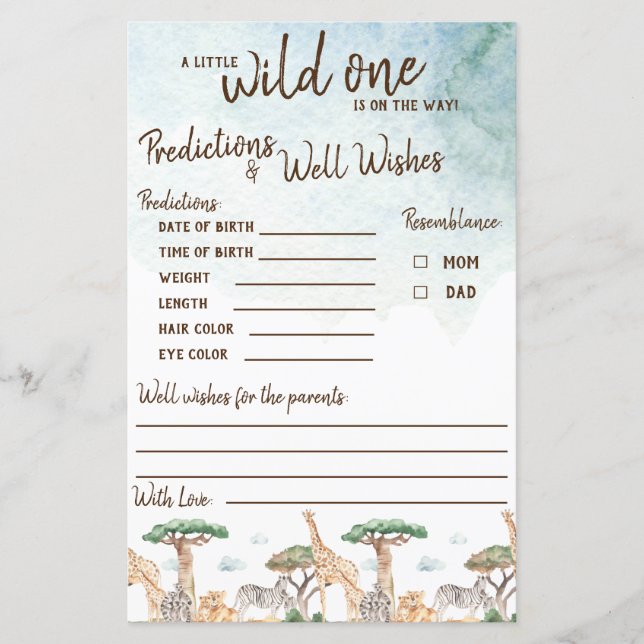 Lite Vild 1 Predictions & well Önskemål Game (Framsida)