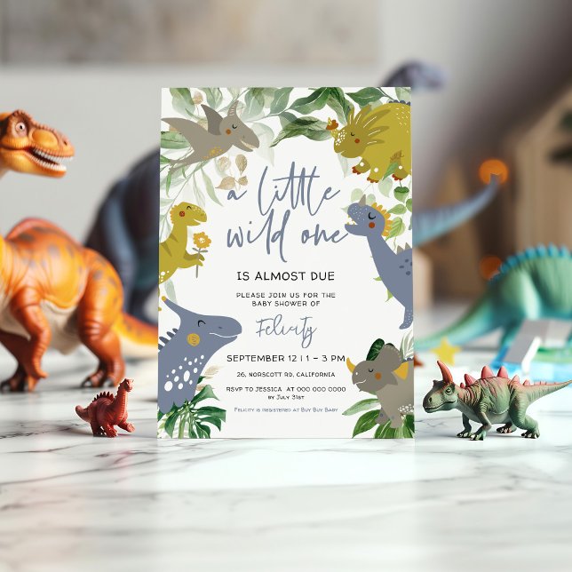 Lite vild en dinosaur trex Baby Shower Inbjudningar (Skapare uppladdad)
