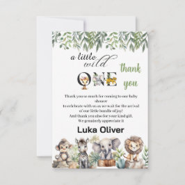 lite vild en safari-djursköljning. tack kort