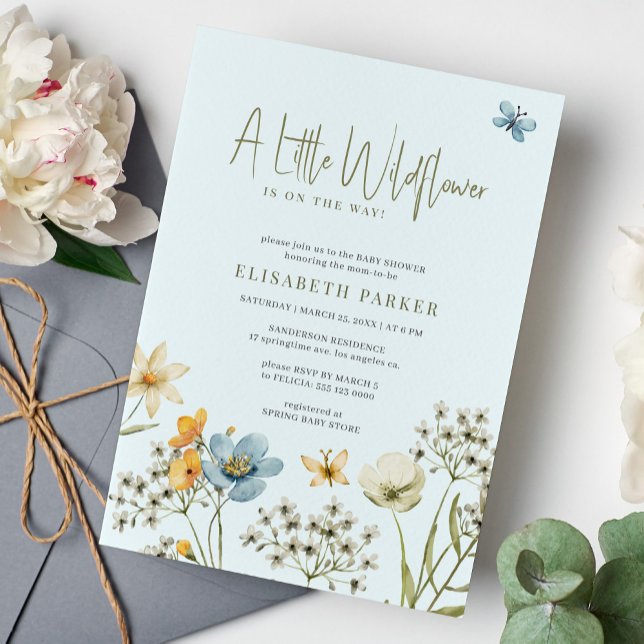 Lite vildblomma boho vår blommigt babydusch inbjudningar (Skapare uppladdad)