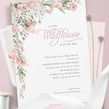 Lite vildblommor Rosa Blommigt Flicka Shower