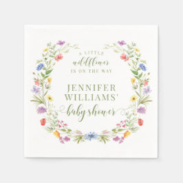 Lite vildblomstervattenfärg, flicka dusch pappersservett